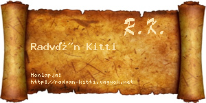 Radván Kitti névjegykártya
