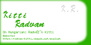 kitti radvan business card